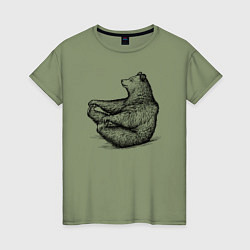 Женская футболка Медведь дурачится