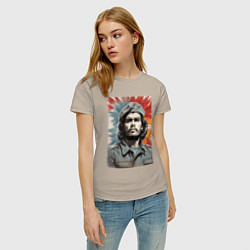 Футболка хлопковая женская Портрет Че Гевара, цвет: миндальный — фото 2