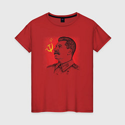 Женская футболка Профиль Сталина СССР