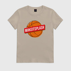 Футболка хлопковая женская Make it splash, цвет: миндальный