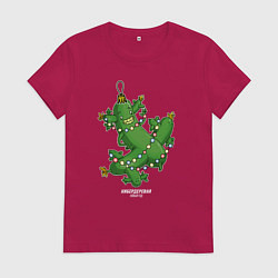 Женская футболка Новогодний огурец Кибердеревня