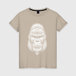 Женская футболка Морда серьезной гориллы