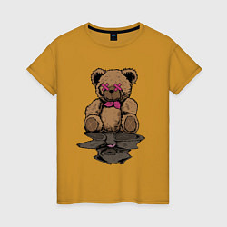 Женская футболка Плюшевый медвежонок и его отражение