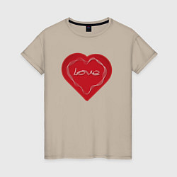 Женская футболка Сердце тонкая геометрия