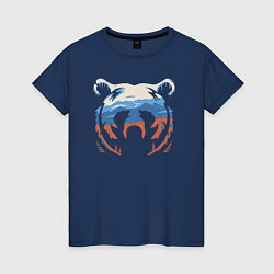 Футболка хлопковая женская Русский медведь-sultan ruart, цвет: тёмно-синий