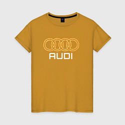 Футболка хлопковая женская Audi fire, цвет: горчичный