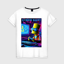 Женская футболка Cyber Bart is an avid gamer