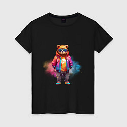 Женская футболка Модный медведь