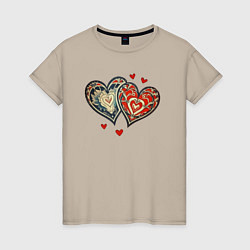 Женская футболка Сердца Ар-деко