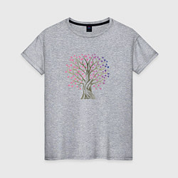 Женская футболка Дерево любви с сердцами
