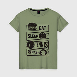 Женская футболка Есть спать теннис