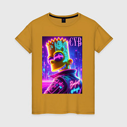 Женская футболка Cyber Bart - neon glow