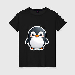 Женская футболка Пингвин цыпленок