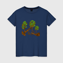Женская футболка Медведи в сосновом лесу