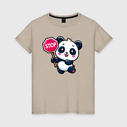 Женская футболка Милая панда со знаком стоп