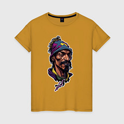 Женская футболка Snoop dogg head