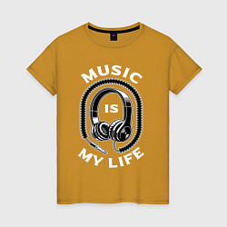 Женская футболка Музыка is my life