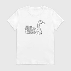 Женская футболка Гусь плавает