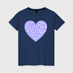 Женская футболка Сиреневое сердце в пятнышках
