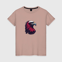Футболка хлопковая женская Красочный орел, цвет: пыльно-розовый