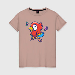 Женская футболка Музыкальный попугайчик