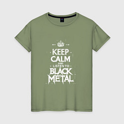 Женская футболка Слушай метал
