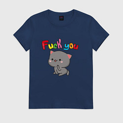 Женская футболка Котик fuck you