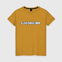 Женская футболка Moscow - автомобильный номер на английском