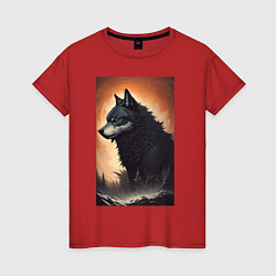 Женская футболка Большой и страшный серый волк