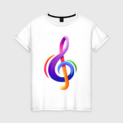 Женская футболка Скрипичный ключ в цвете