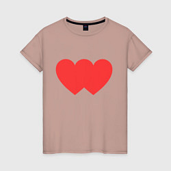 Женская футболка Два сердца слитые в одно