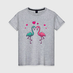 Женская футболка Flamingo love