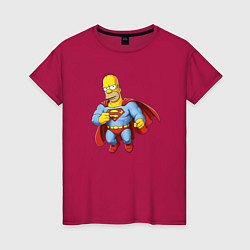 Женская футболка Гомер супермен