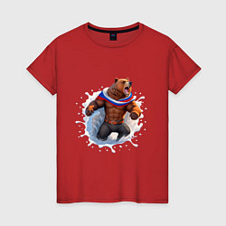 Женская футболка Медведь из спячки