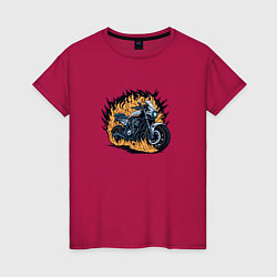 Женская футболка Мотоцикл в огне