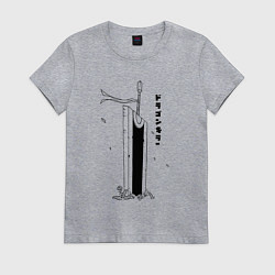 Футболка хлопковая женская Меч Гатса, цвет: меланж