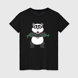 Женская футболка Панда с нунчаками