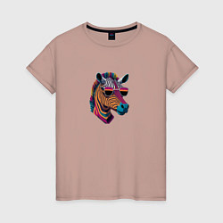 Женская футболка Красочная зебра