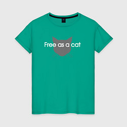 Женская футболка Free as a cat