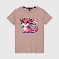 Женская футболка Милый розовый дракончик