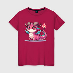 Женская футболка Милый розовый дракончик
