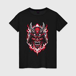 Женская футболка Samurai mask demon