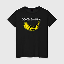 Футболка хлопковая женская Dolce Banana, цвет: черный