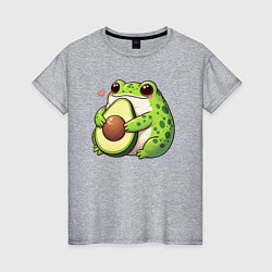 Женская футболка Лягушка обнимает авокадо