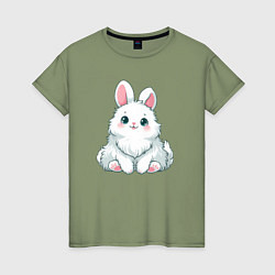 Женская футболка Пушистый аниме кролик
