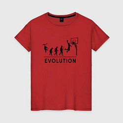 Женская футболка Эволюция баскетболиста, баскетбол
