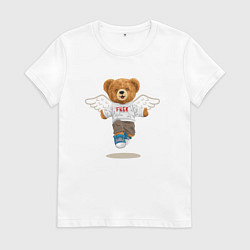 Женская футболка Плюшевый медвежонок с крыльями