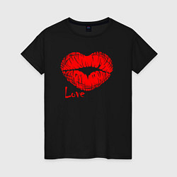 Женская футболка Lips love