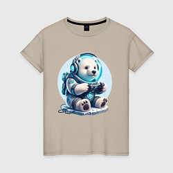 Женская футболка Белый медвежонок - кибер спорт
