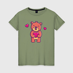 Женская футболка Мишутка с сердцем